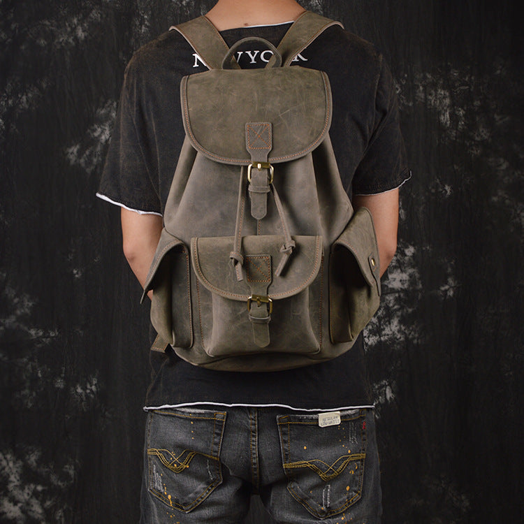 Drawstring travel men's backpack