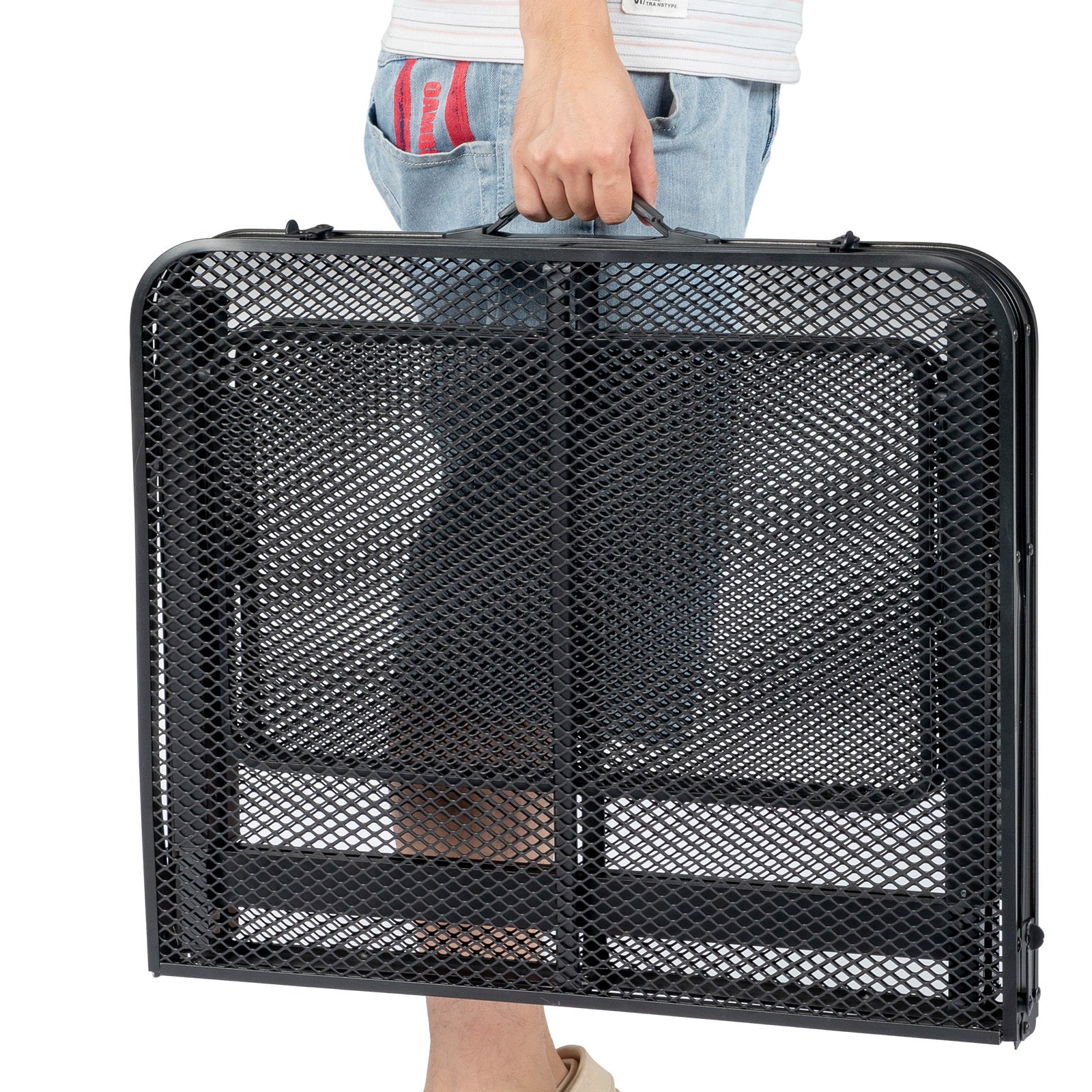 4.7ft Black Outdoor Folding Table