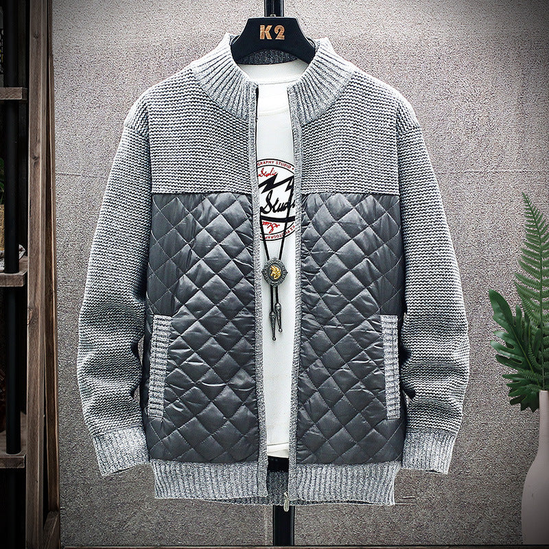 Plush stitched sweater jacket