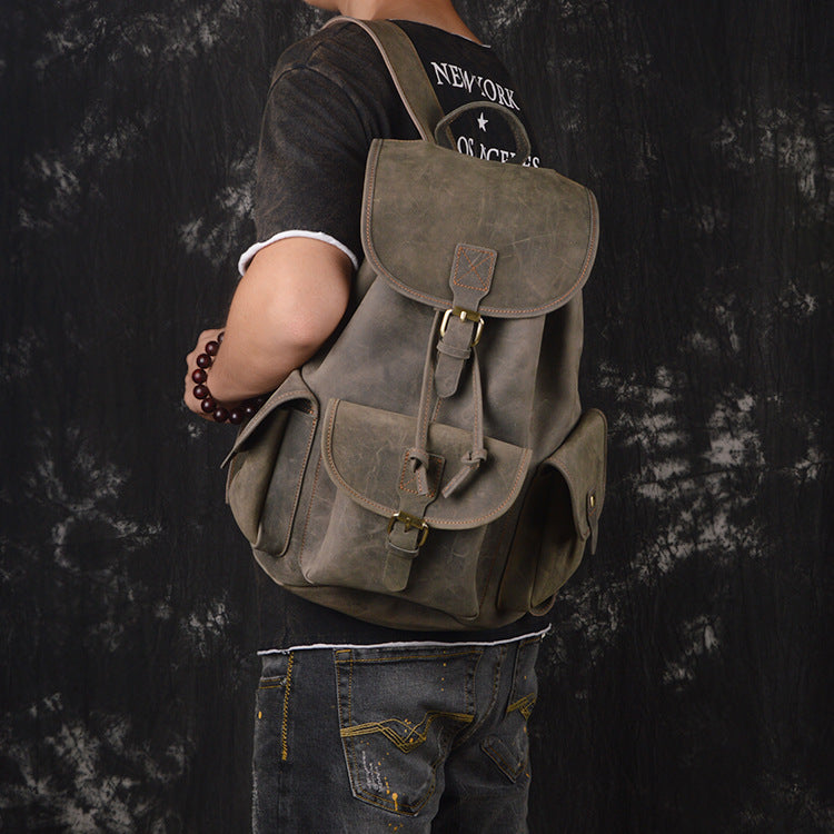 Drawstring travel men's backpack