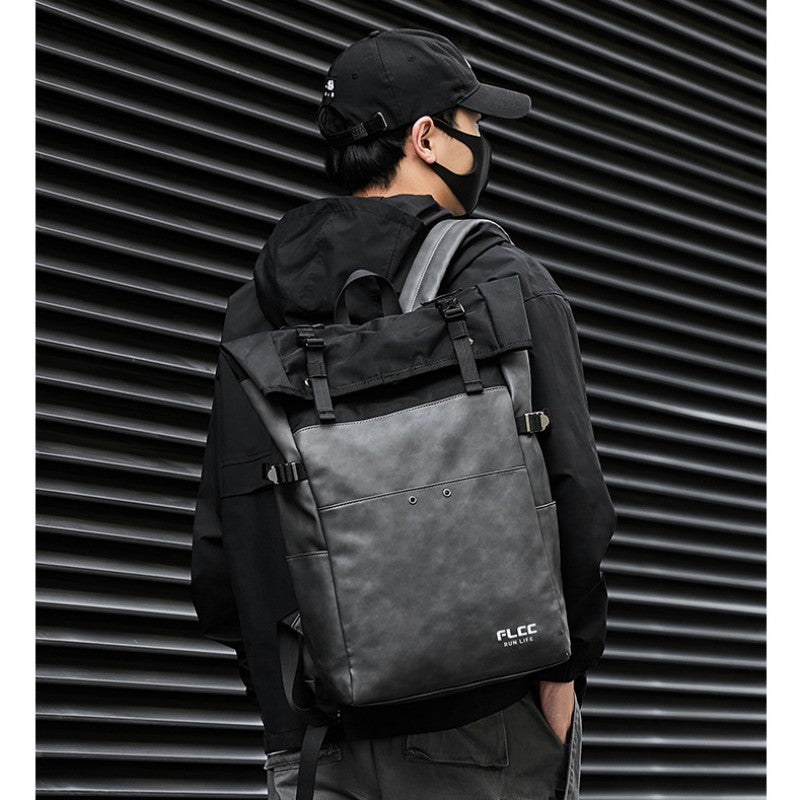 Leather leisure travel backpack