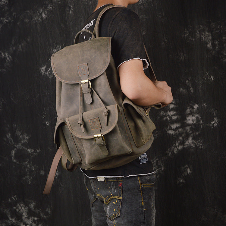 Drawstring travel men's backpack