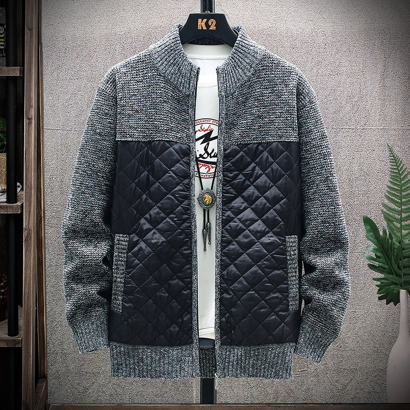 Plush stitched sweater jacket