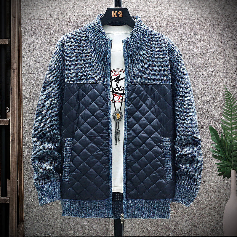 Plush stitched sweater jacket