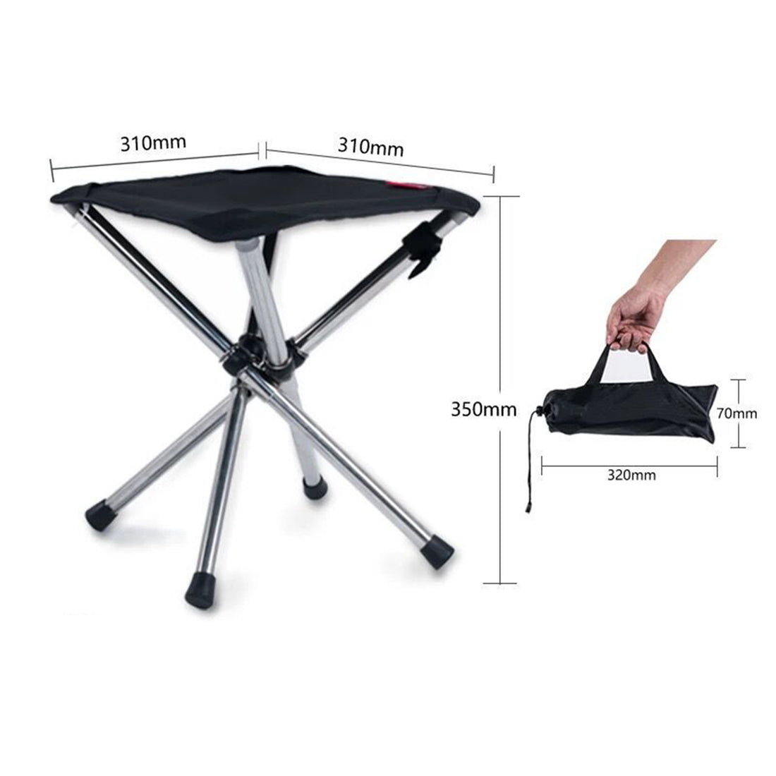 Stainless Steel Camping Chair Bench