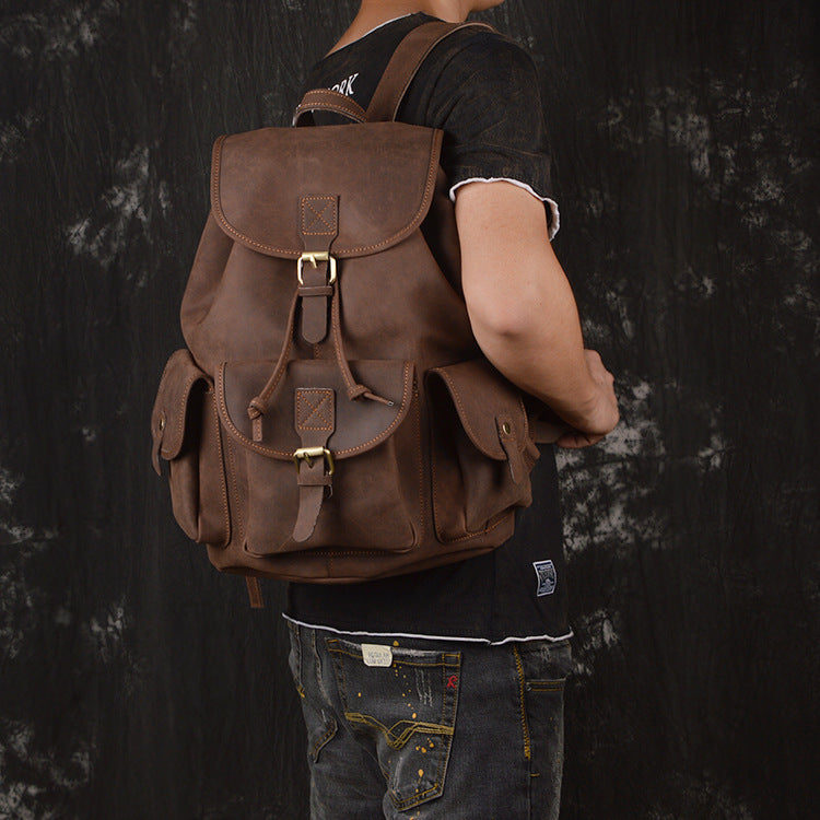 Drawstring travel men's backpack