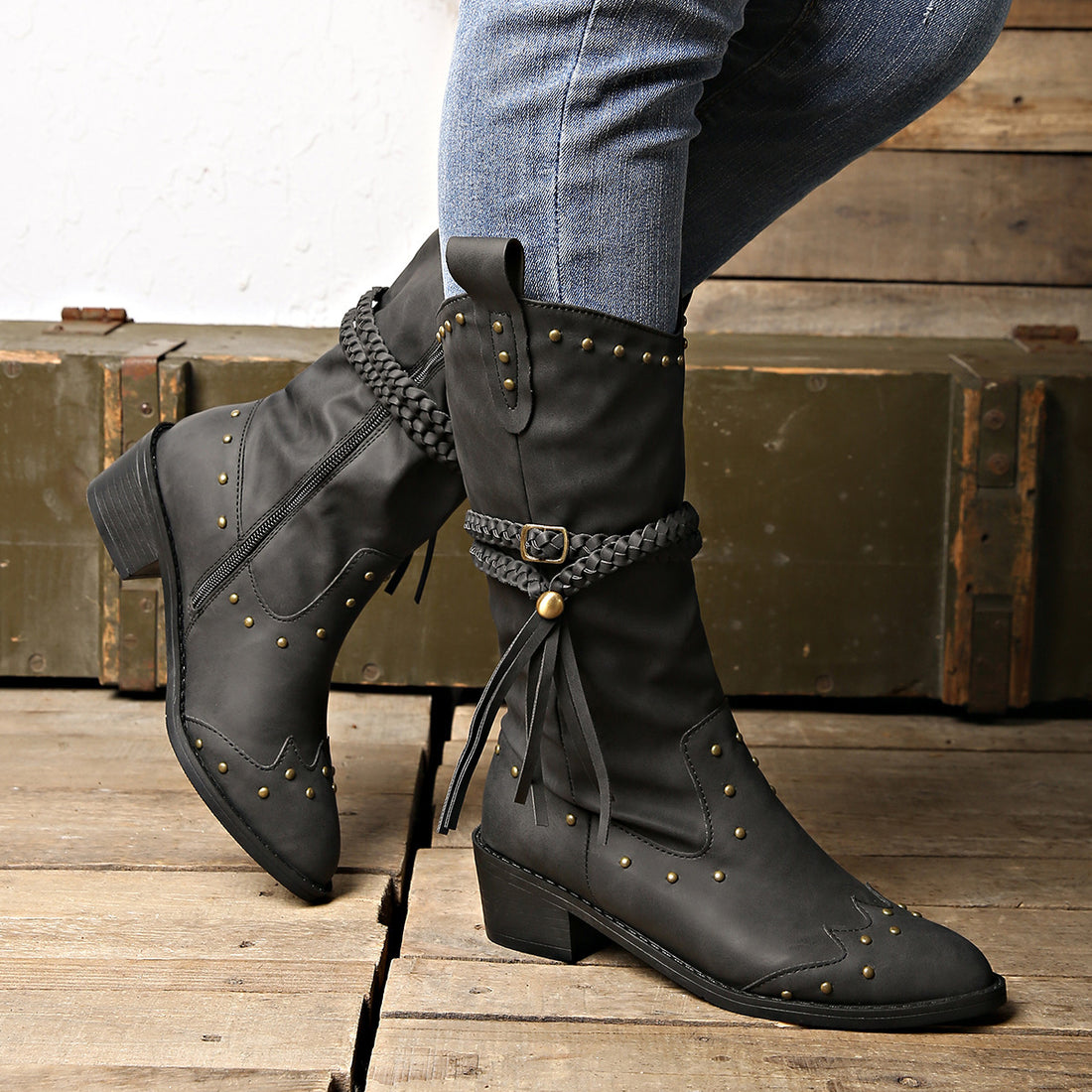 Retro Tassel Boots