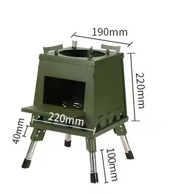 1 Portable Folding Wood Stove, Suitable For Camping And Outdoor Barbecue - Durable Iron, No Need To Light Fire
